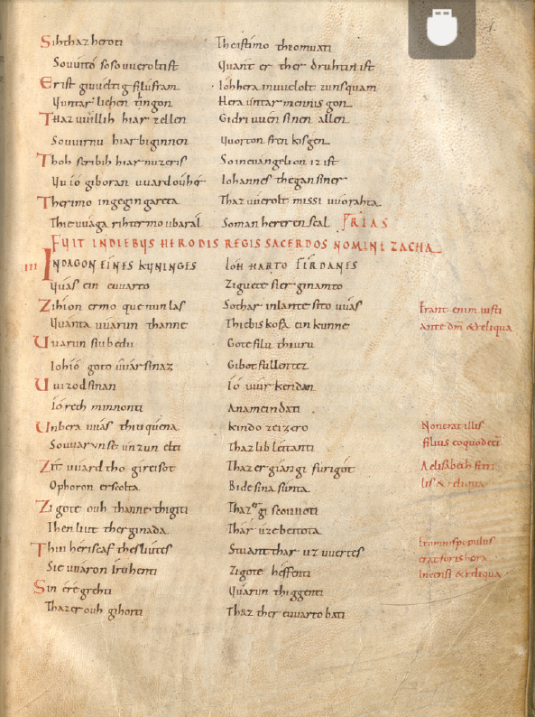 Gospel Book of Otfrid von Weissenburg (ca. 902-905) - dszfoundation