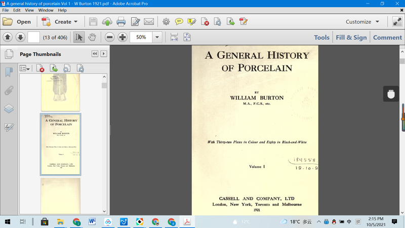 A general history of porcelain Vol 1 - W Burton 1921 - dszfoundation