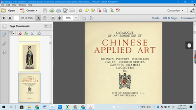 Catalogue of an exhibition of Chinese applied art; bronzes, pottery, porcelains, jades, embroideries,... 1913 - dszfoundation