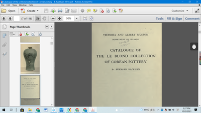 Catalogue of the Le Blond collection of Corean pottery - B. Rackham 1918 - dszfoundation