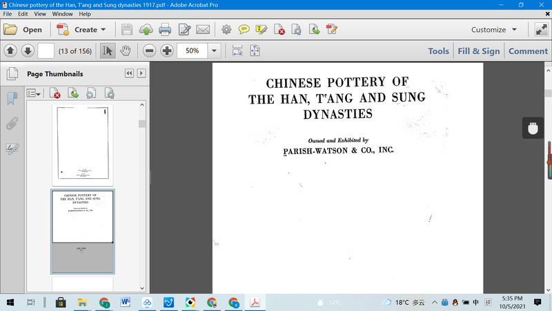 Chinese pottery of the Han, Tʻang and Sung dynasties 1917 - dszfoundation