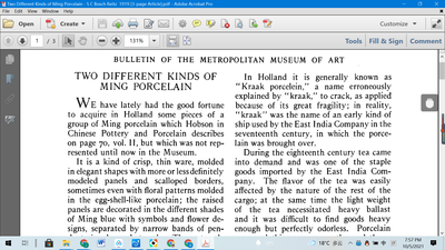 Two Different Kinds of Ming Porcelain - S C Bosch Reitz  1919 [3-page Article] - dszfoundation