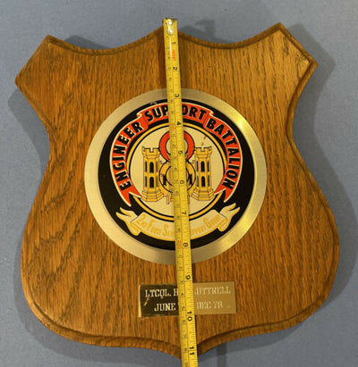 Engineer Support Battalion 2nd Force Support Group Wood Wall Plaque 1970s