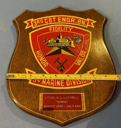 3rd CBT ENGR. BN. 3D Marine Division Wooden Wall Plaque Luttrell